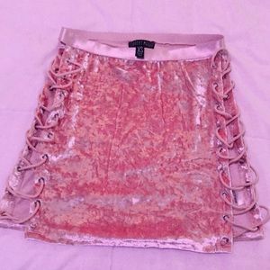 Baby Pink Velvet Skirt